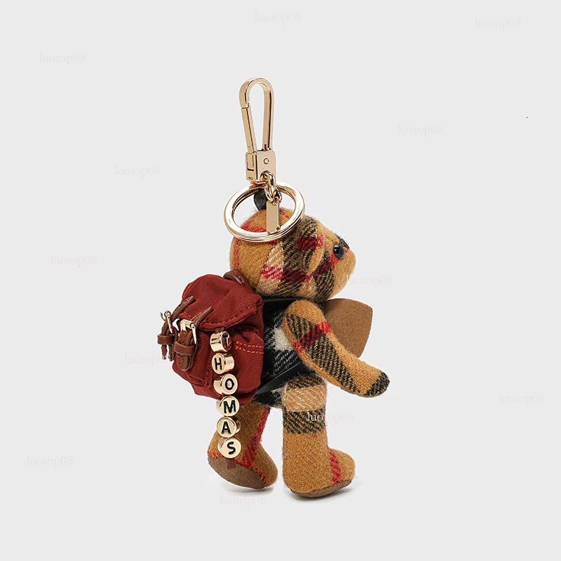 Fashion style cute backpack bear pendant accessories bag charms cartoon plush doll couple car keychain trendy Luxurys designer