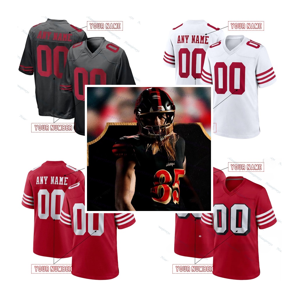 Custom Football 2025 Rivalries Jersey Whtie Black Red Christian McCaffrey Brock Purdy Deebo Samuel Trey Lance Nick Bosa George Kittle Fred Warner Jerry Rice