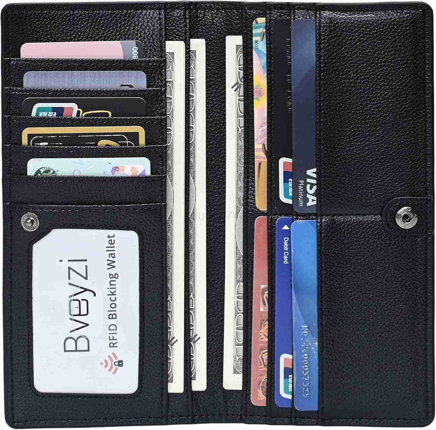 Ultra Slim Thin Leather RFID Blocking CARD Holder Bifold Clutch Wallets for WomenZ250911