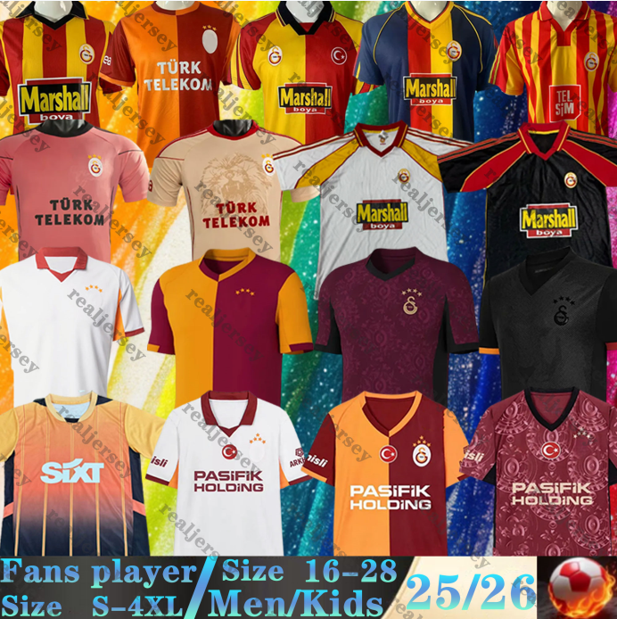 25 26 Galatasaray OSIMHEN ICARDI Soccer Jerseys Retro 98 99 00 13 14 YUNUS BAKAMBU MERTENS ZAHA AKGUN MORATA NELSSON 2025 2026 Home Away 3rd men football shirts kids kit