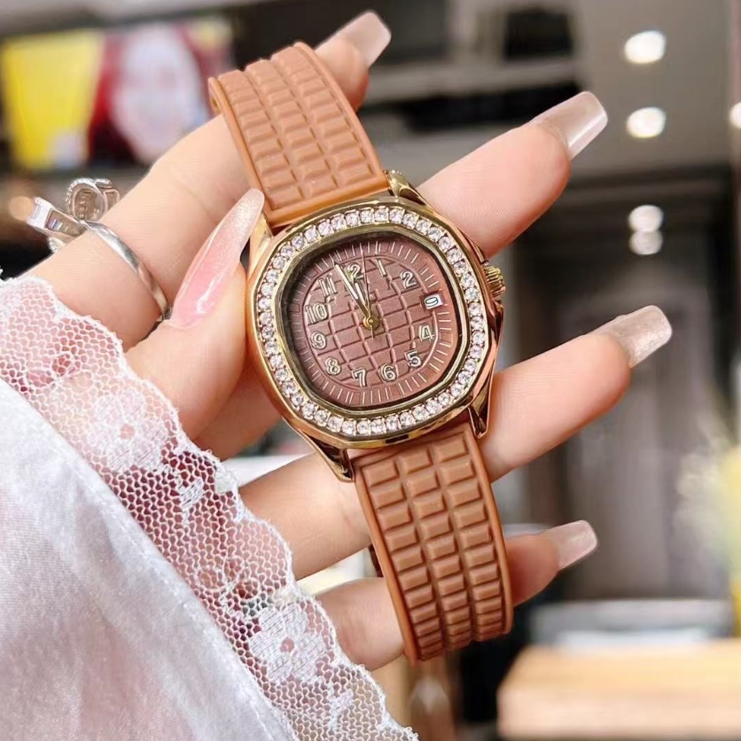 2025 Brand New AQUANAUTsity Series wristwatches Quartz diamond wristwatch women PPity high quality Luxury Watch Dial Rubber strap Set with diamonds wristwatch #61