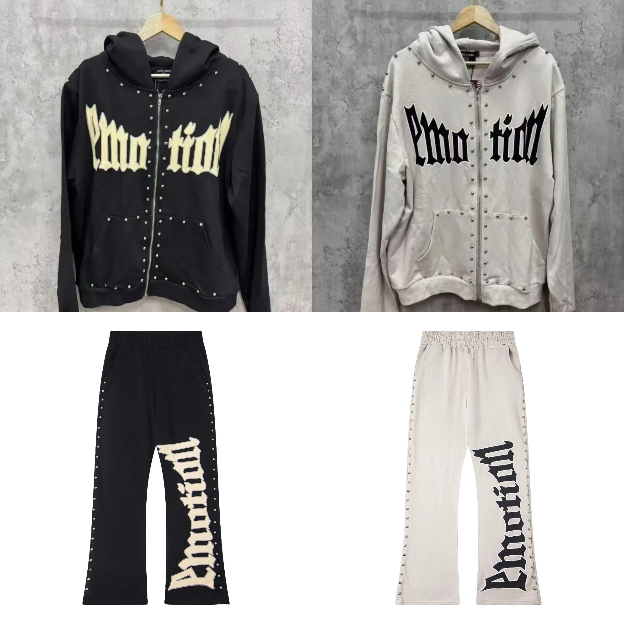 Men's Pants Designer Pants Luxury Mixed Emotion Pearl Beaded Joggers Mens Casual Sweatpants Vintage Loose Baggy Terry Sport Trousers Oversize Unisex Sweat Pant