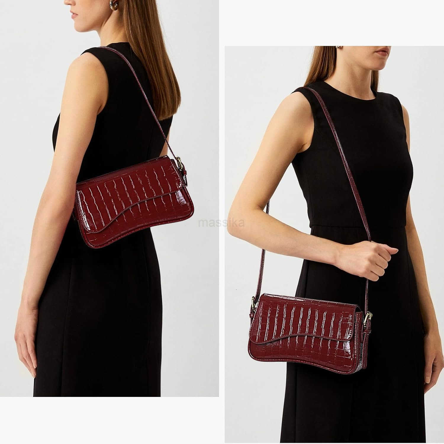 Small Shoulder Bag Y2K Purses for Women Crocodile Handbag Clutch Purse Classic Crossbody Bag Satchel Purse M250910