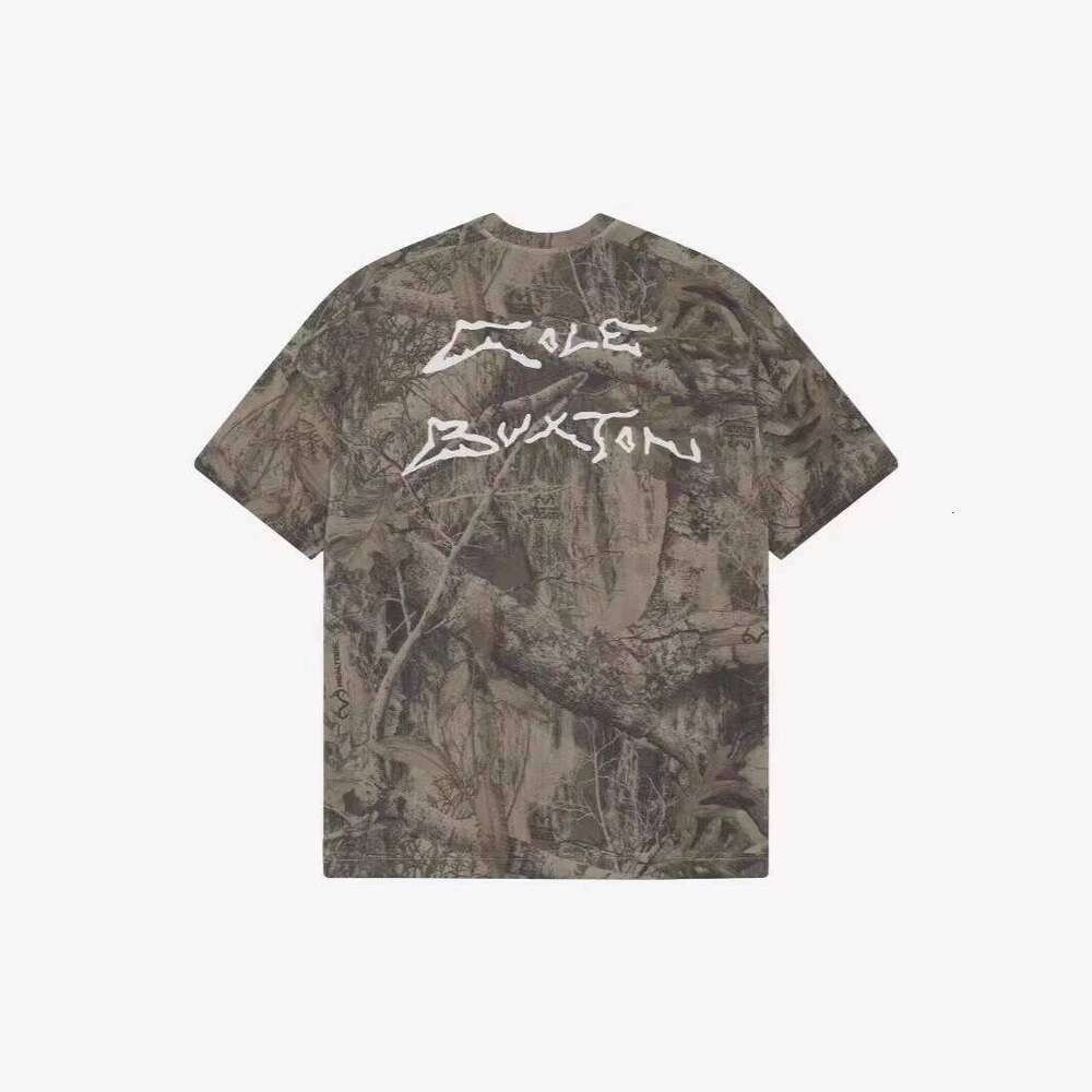 100% Cotton Oversized Short Sleeve Men's T-Shirt High-Quality Knitted Leaf Pattern Brand Print