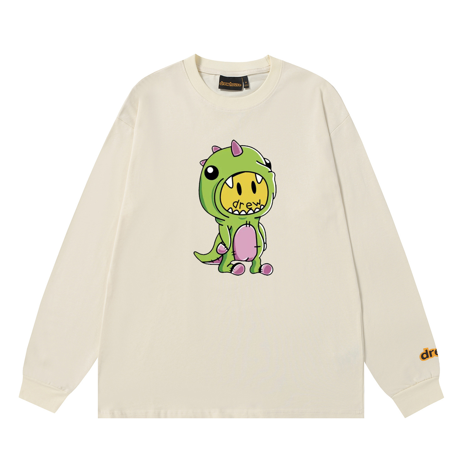 Drew House New drew Little dinosaur T Shirt Men's and Women's Long Sleeve Tshirt Designer Luxury