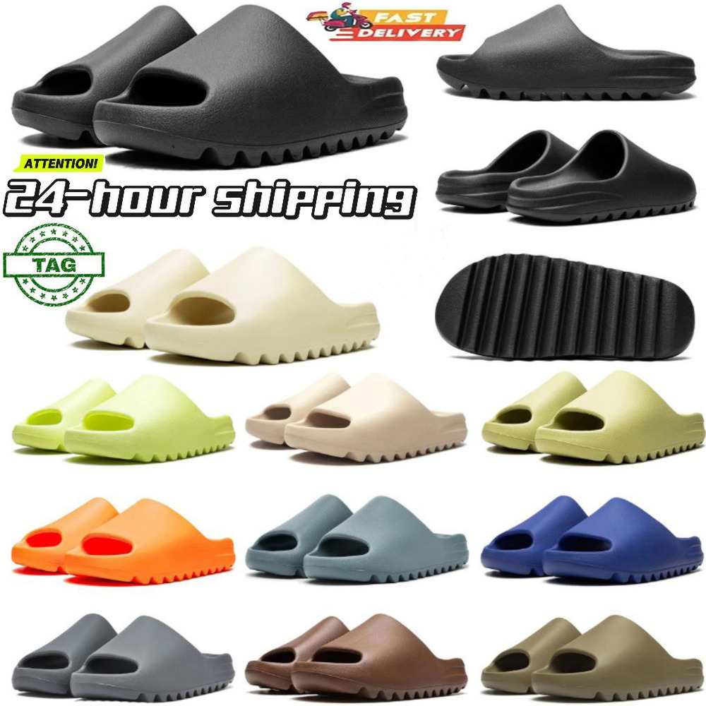 Designer slides foam sandalen Mens Womens sandals Beach slippers Slate Clog Slipper Onyx Grey Slate Marine Bone Dark Flax Salt Pure Resin Glow Green 36-47