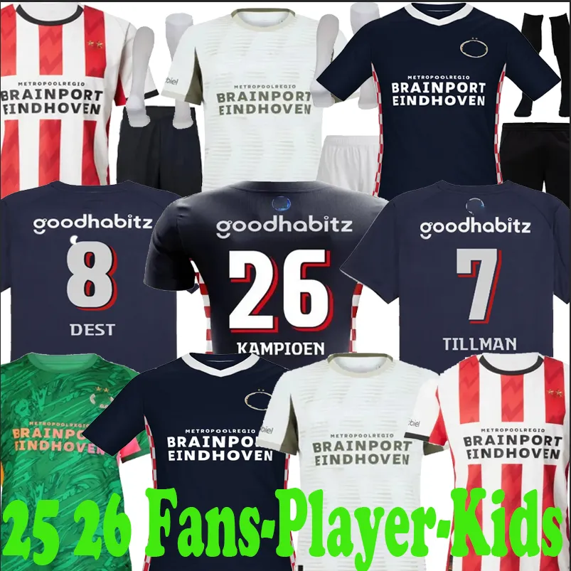 24 25 26 Eindhoven Soccer Jerseys DE JONG LANG BENITEZ BAKAYOKO VEERMAN TIL SCHOUTEN Football Shirts PEPI H. LOZANO SAIBARI Men Kids Kits football jersey