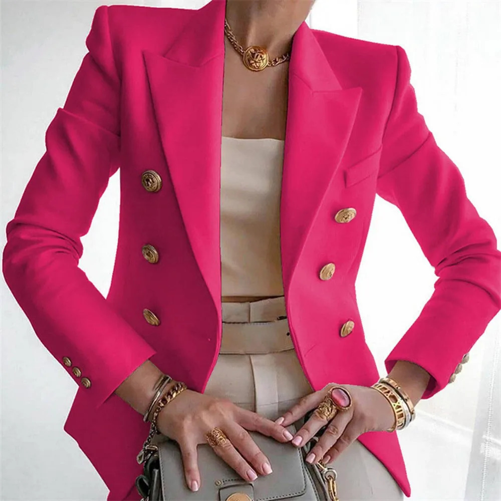 Casual Long Sleeve Blazers Femme Women Coat Fashion Jacket Outerwears Office Blazer Woman Clothes Spring Autumn 250902