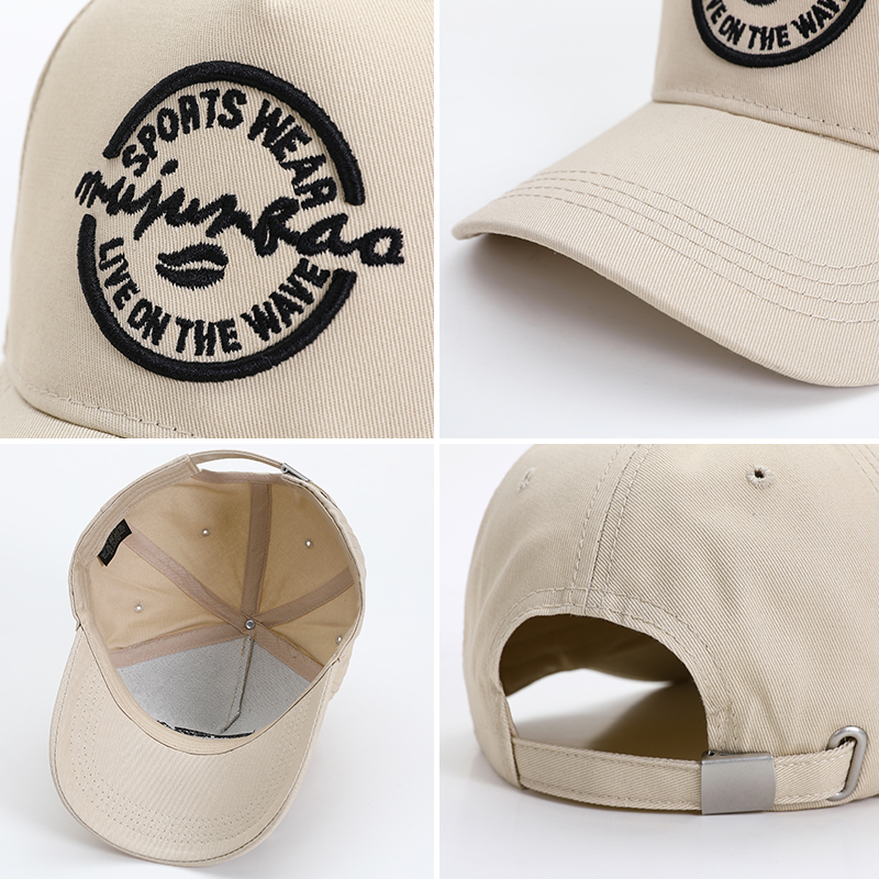 Pure cotton embroidered blank hat with personalized embroidered label baseball cap supports private customization