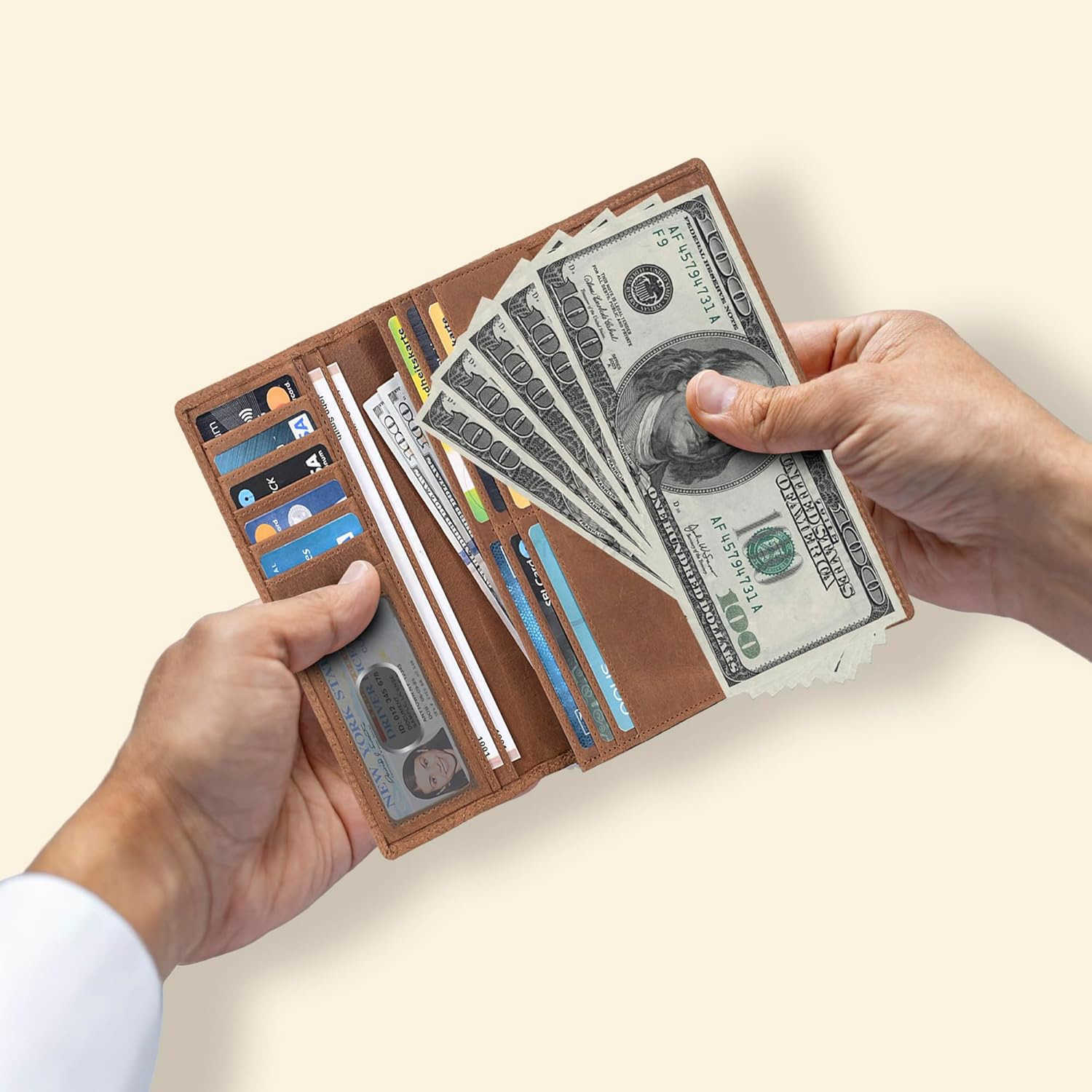 Real Leather Women Wallet Leather with RFID Blocking Trifold Card Holder Designer Ladies Clutch with ID Window WalletsZ250911