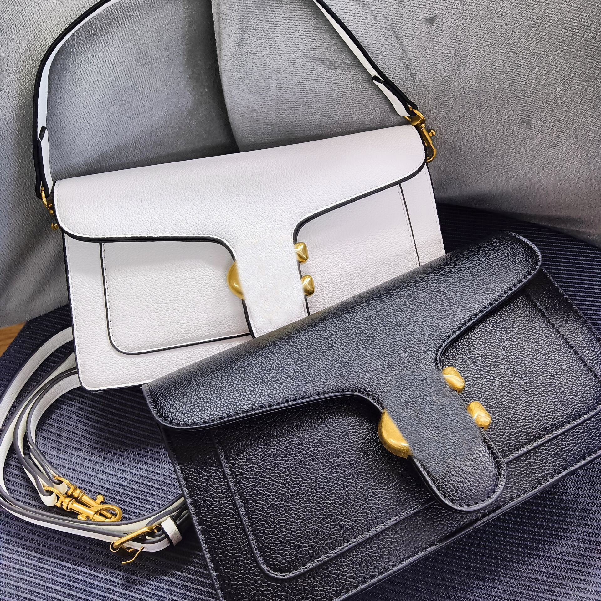 Tabby 26 designer bag leather luxury shoulder bags designer women black white khaki simple female handbags fashion flap crossbody bag women sac casual te04