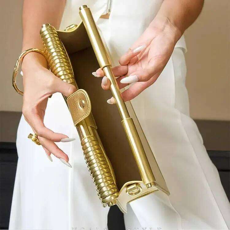 Handbags For Women 2025 New Gold Designer Soft Pu Leather Messenger Single Shoulder Bags