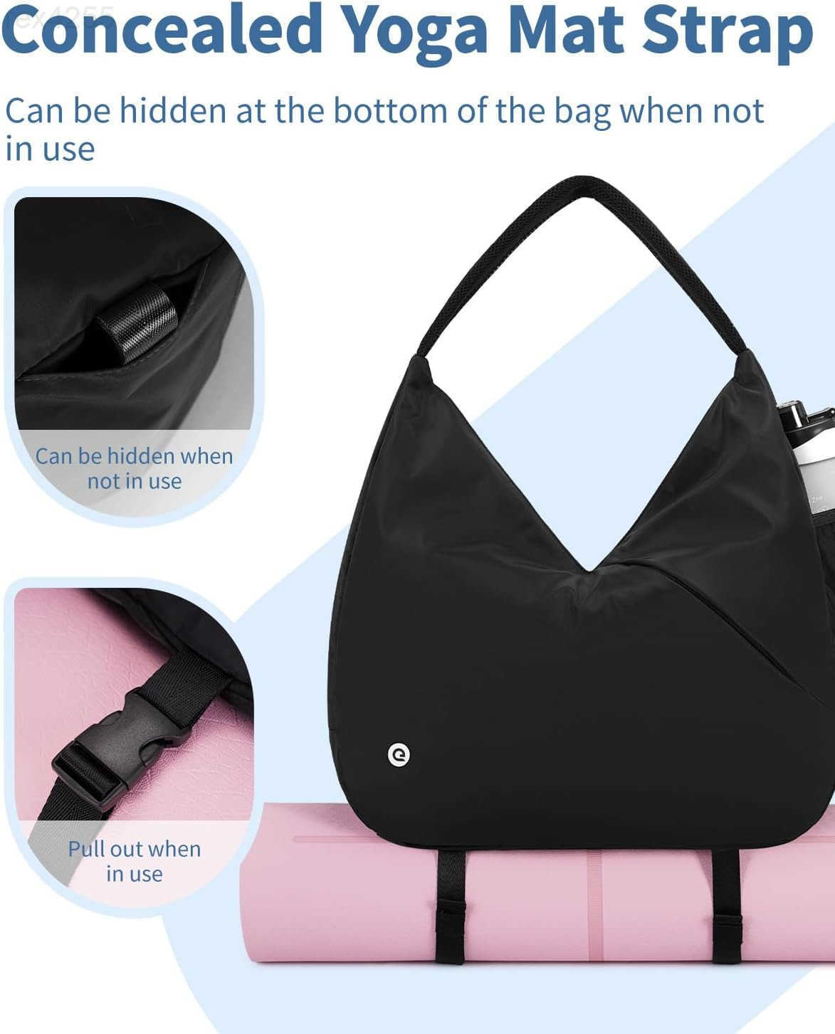 Large Gym Bag for Women Sports Duffel Bag with Hidden Yoga Mat Holder Shoe Compartment Workout Dance Tote Bag with Wet Pocket Overnight Weekender Bag 