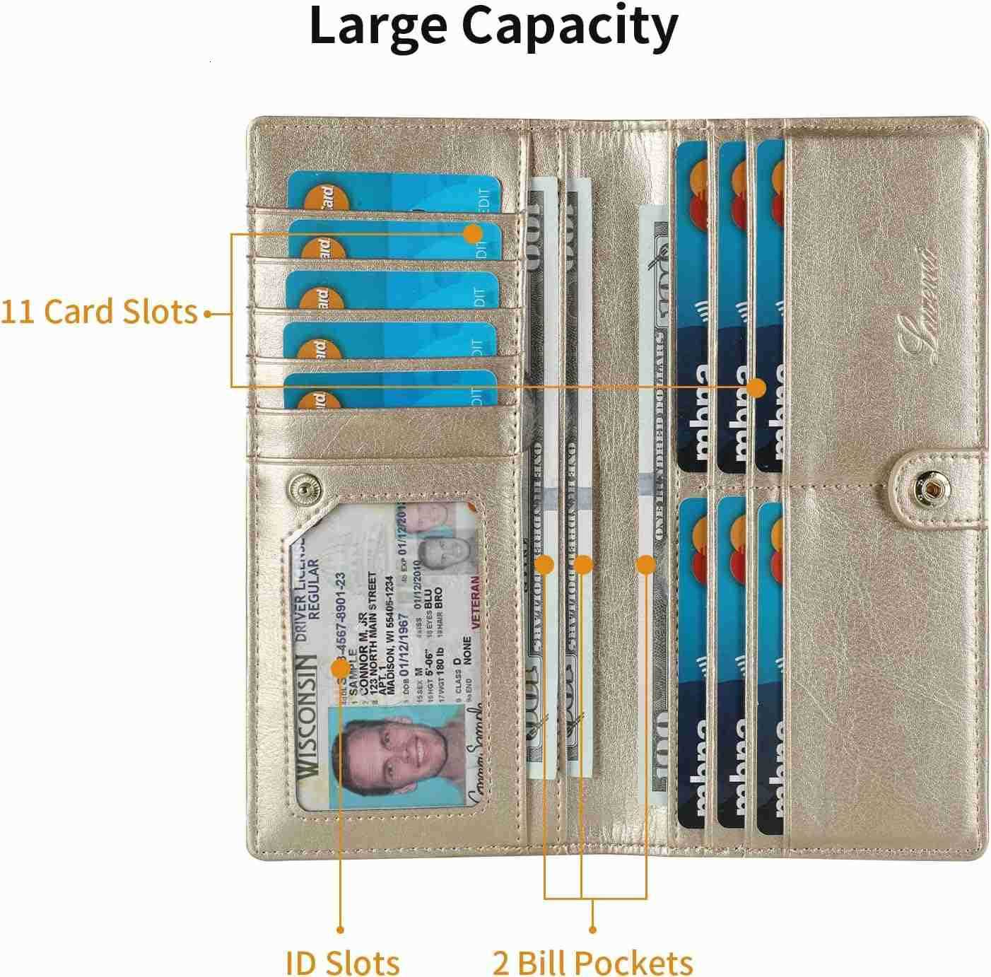 Ultra Slim Thin Leather Women Wallet RFID Blocking CARD Holder Bifold Long Ladies BillfoldZ250911