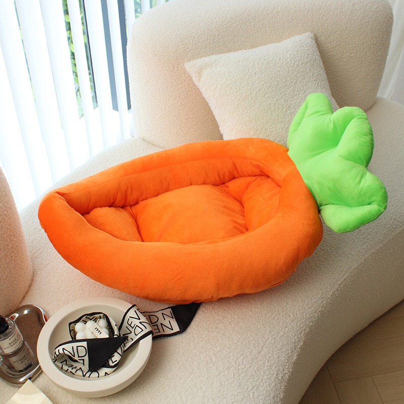 Cartoon Banana Shaped Pet Bed Removable Washable for Dogs Cats 4-Season Use Soft Comfortable Nest for Small Medium Breeds