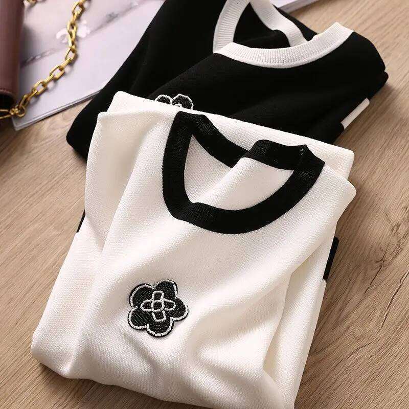 Summer Dresses Ladies 2025 Designer Rose Embroidery Split T Shirt Long Ice Silk Straight Maternity Dress Women's Clothing