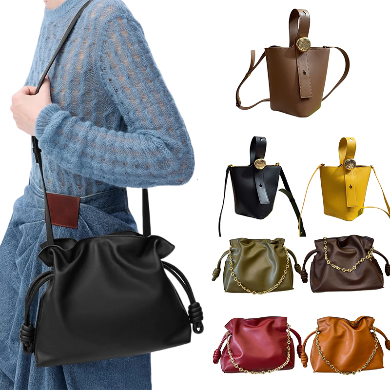 Designer handbag Crossbody Bucket featherlight shoulder Large capacity Leather purse Women Chain multifunctional Makeup bag