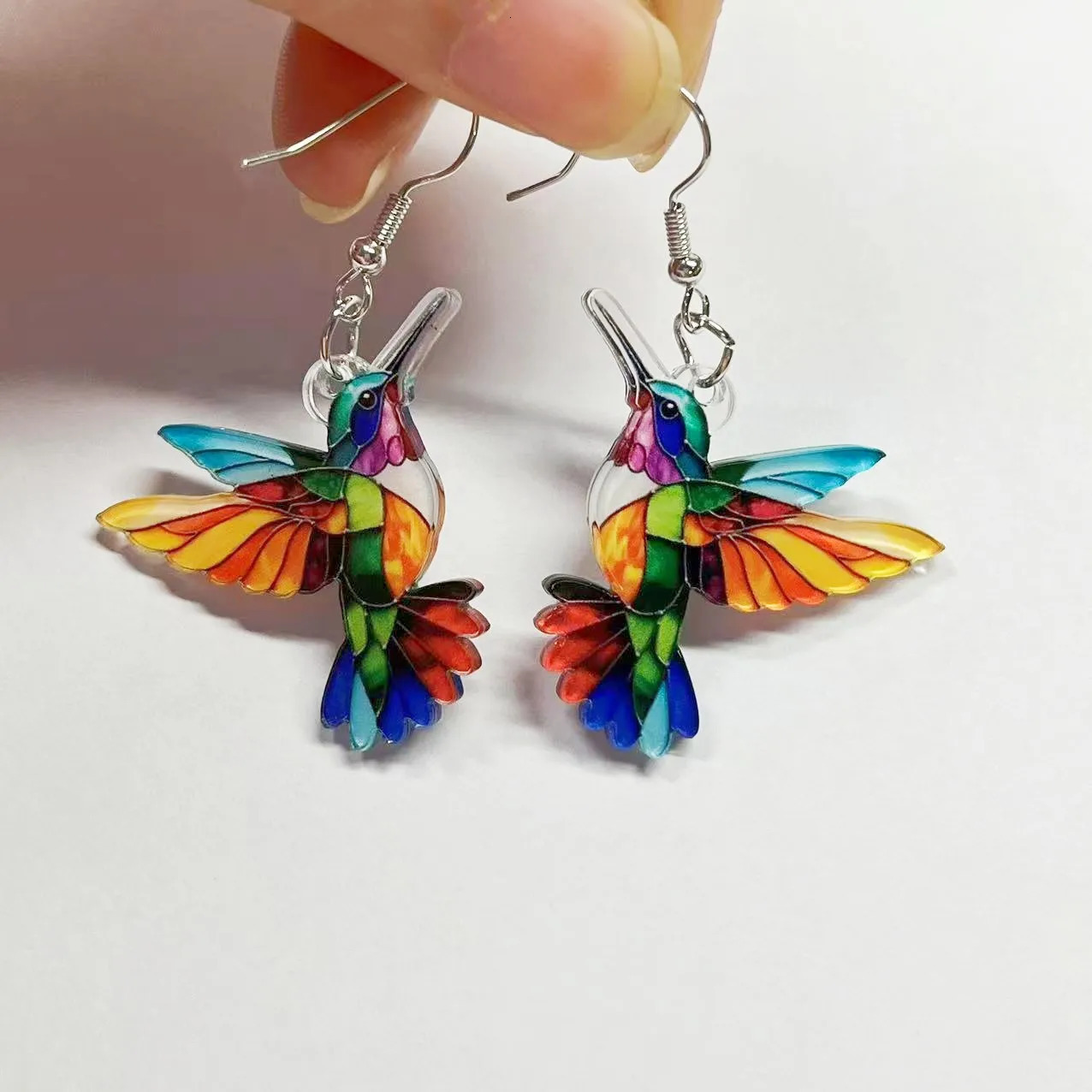 Cross border Spring Festival Colorful Bird Acrylic Earrings from Europe and America 2024 Selling Fashion Retro y250906