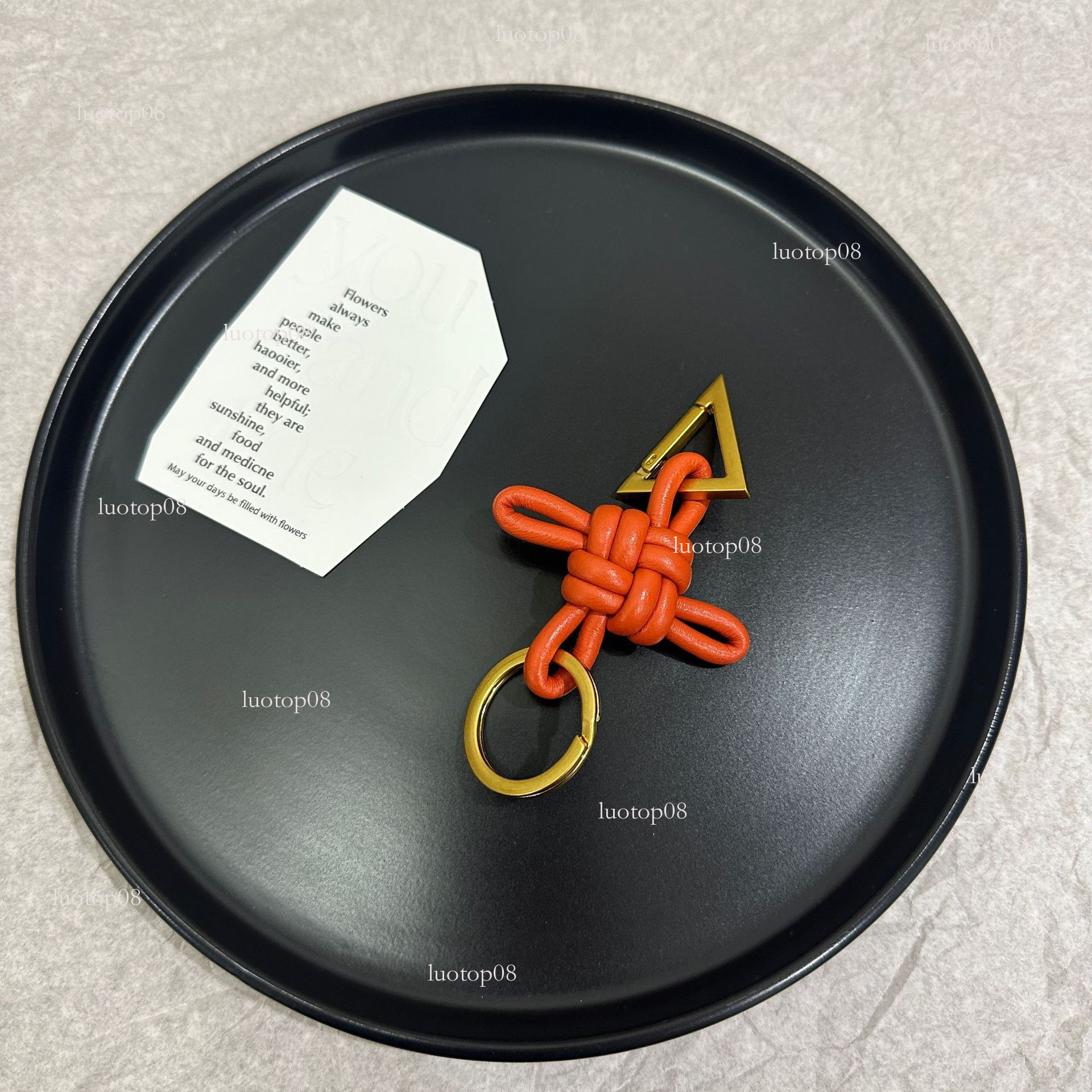 Fashion style hot selling b brand same style chinese knot sheepskin woven car keychain 2025 new genuine leather pendant Luxurys designer