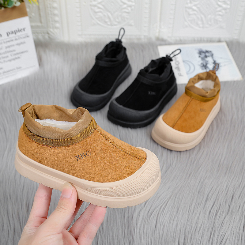 Free Shipping 2025 Winter Kids Warm Plush Cotton Shoes Thick Sole Slip-On Outdoor Leisure Shoes for Boys and Girls Easy Comfortable Cold Proof Design 