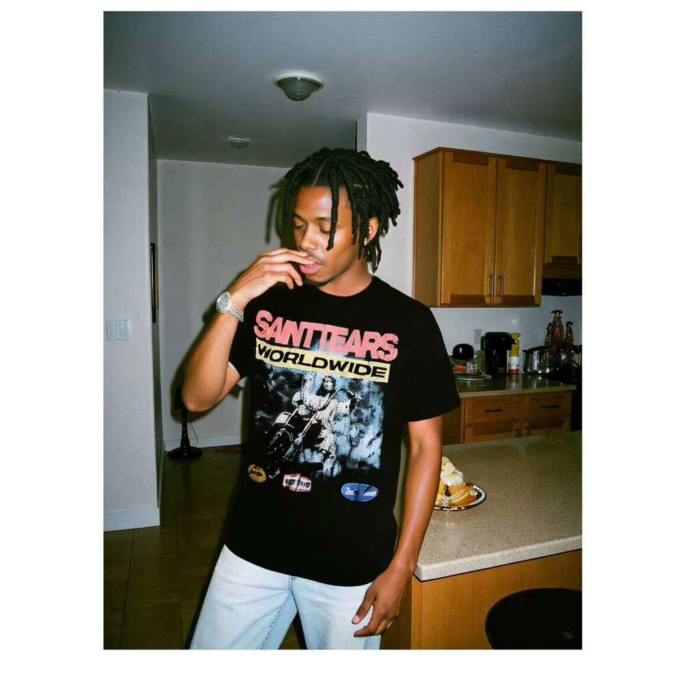 100% Cotton 260g Heavyweight Men's T-Shirt Short Sleeve Street Print Clothing Pattern High-Quality Knit Design