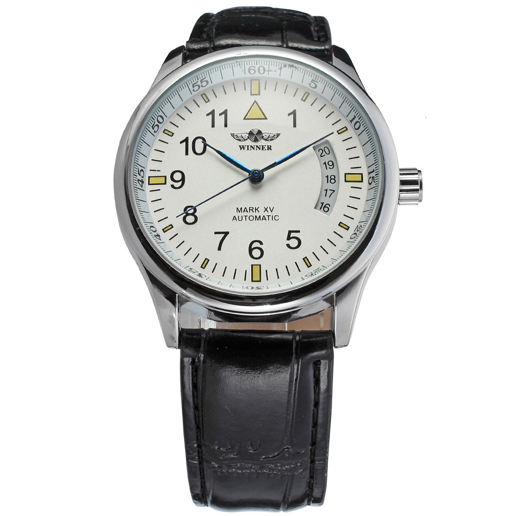 TWINNER Winner Watch Round Digital Mechanical Watch Leather Strap Wristwatch for Men and Women Automatic Mechanical Watch240123