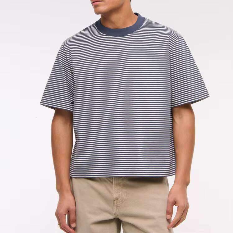 Summer 200g Heavyweight Men's T-Shirt 100% Cotton Blank Regular Oversized Drop Shoulder Short Sleeve