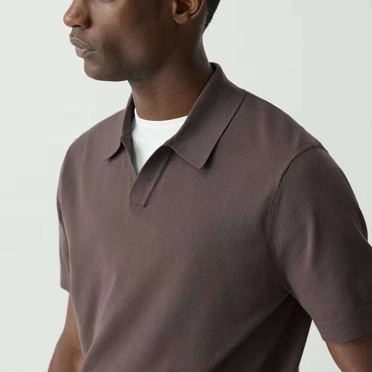 High-Quality Men's 100% Cotton Knitted Polo Shirt with Logo, Solid Base, Casual Design, Blank Design