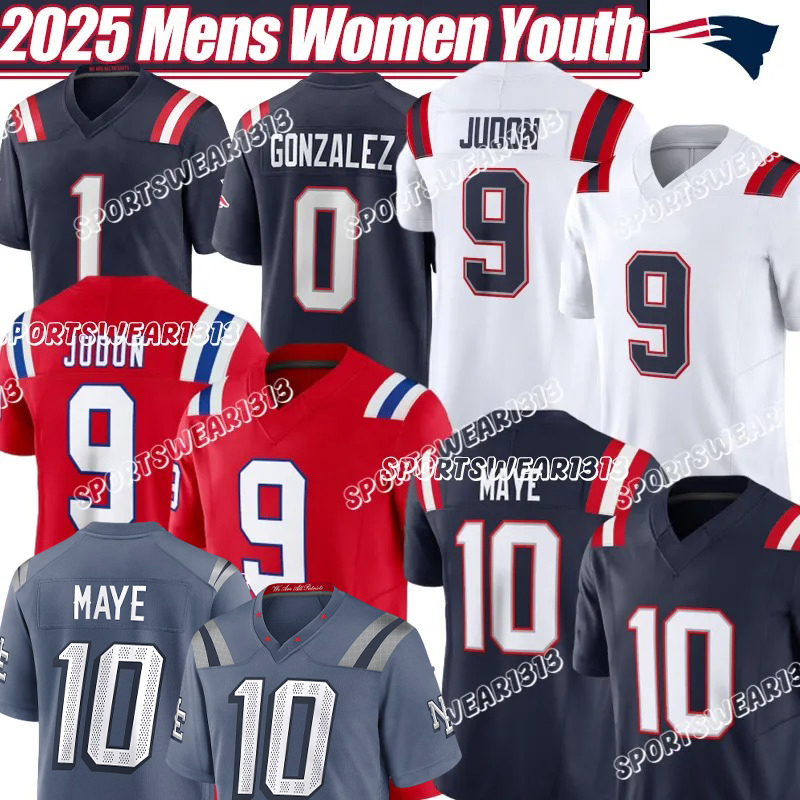 New Englandcity PatriotsJersey #10 Drake Maye #8 Diggs #0 Gonzalez #12 Brady #6 Baker Football Jersey