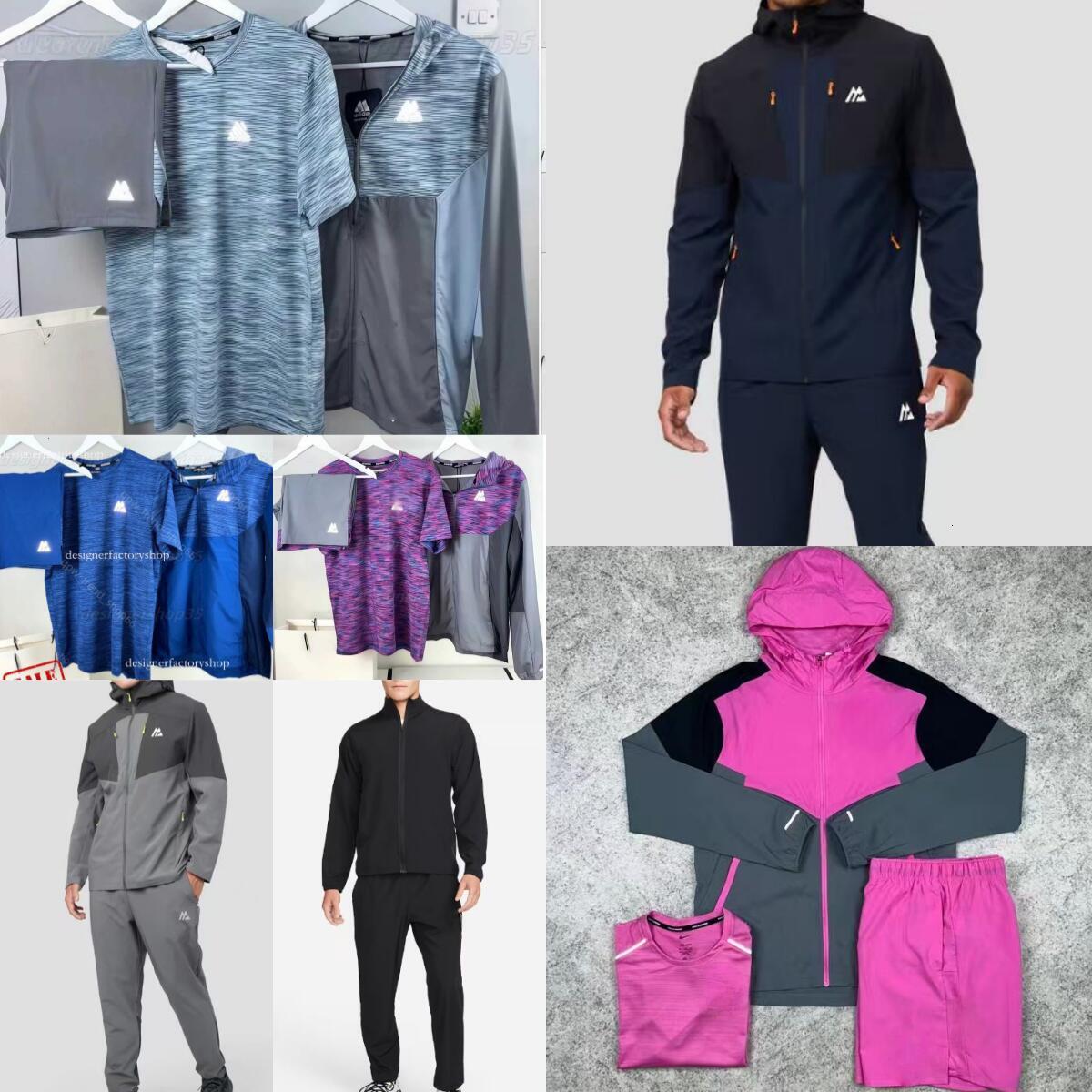 monterex tracksuit tech 3-piece set Mens tracksuit sports fiess jogging suits running shirts quick dry sportswear gym t-shirt sweatpants Set European Sizes