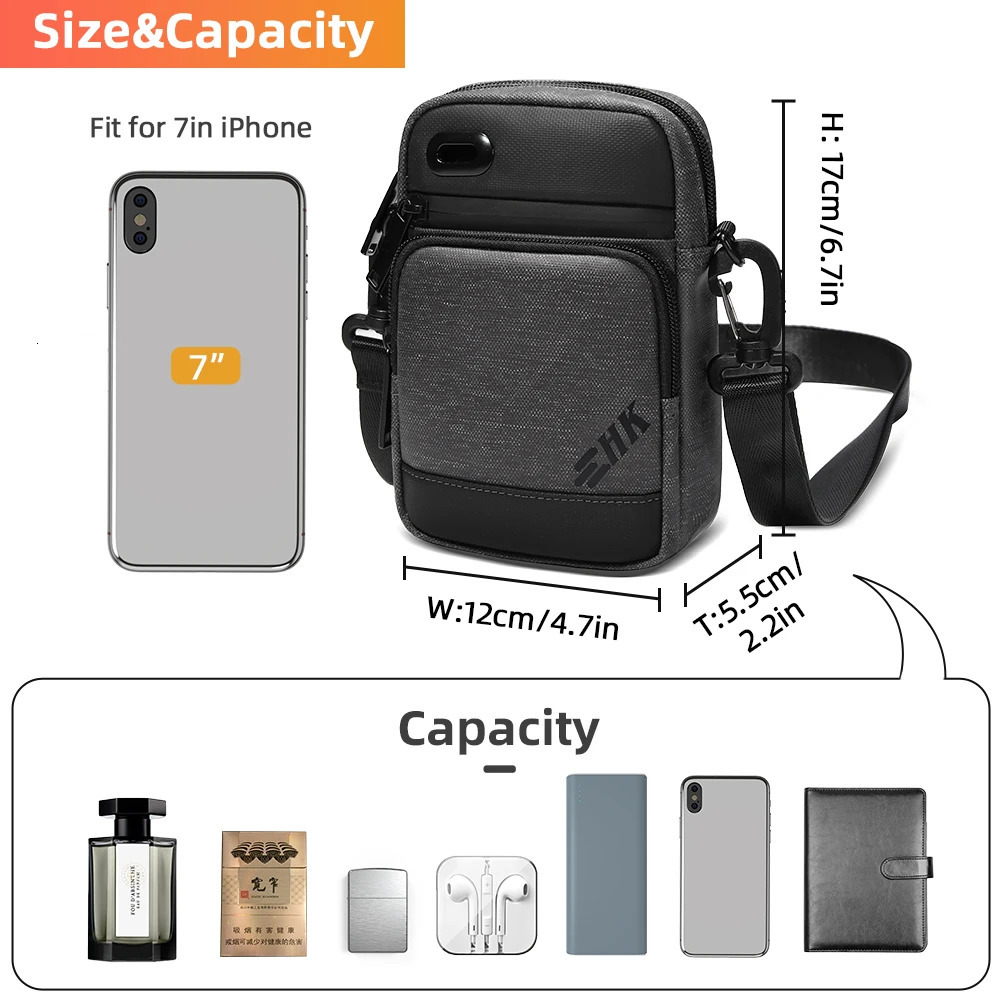 HcanKcan Casual Mens Shoulder Bag Travel Fashion Crossbody Man Pack Waterproof Men Wallet Handbag Business Side Bags For Women 250918