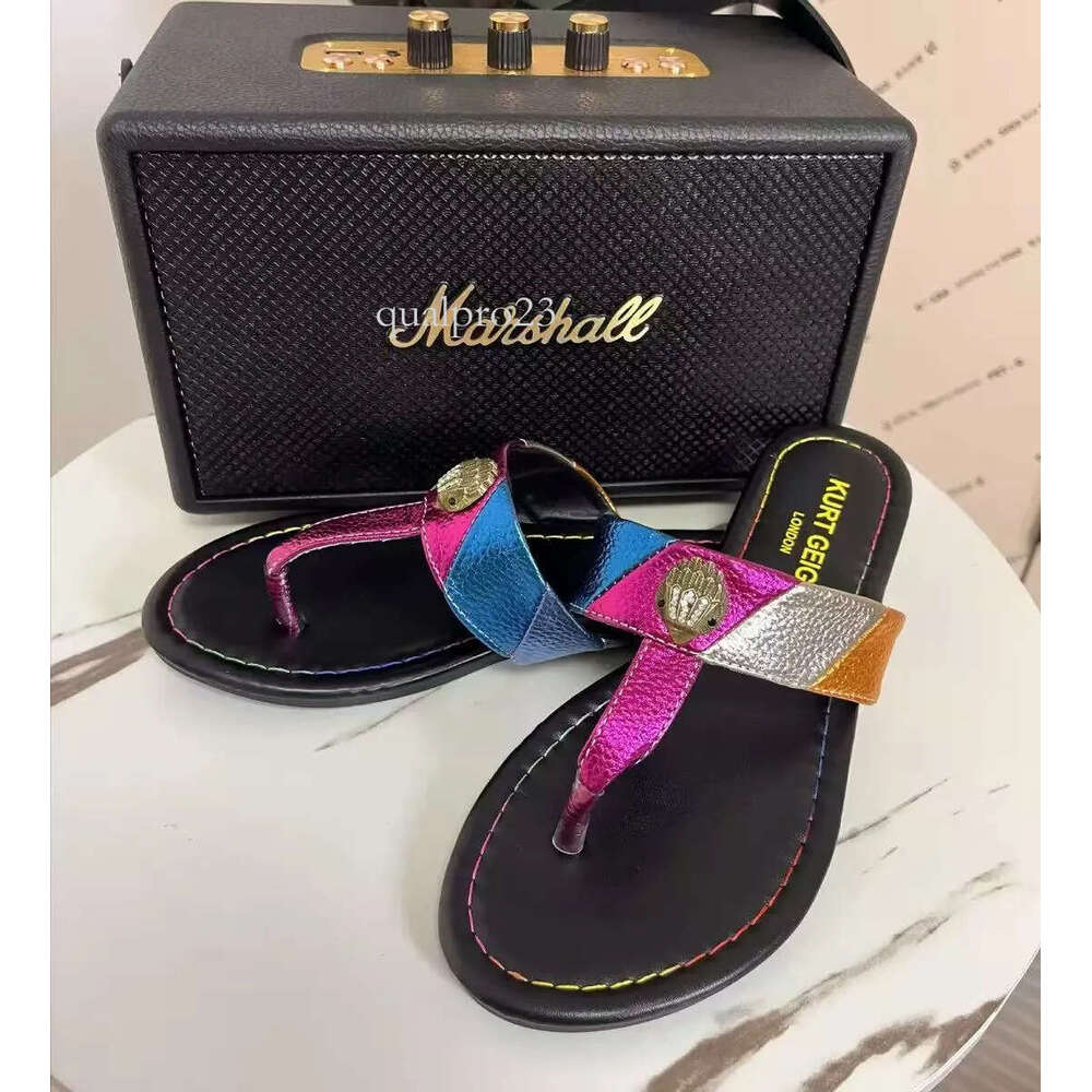 kurt gegiers sandals Womens London Designer Kensington Sandals Arch Support Eaglehead Flip Flops Slippers Full Grain Textured Rubber Flats Beach Shoes Eb1 A0 437