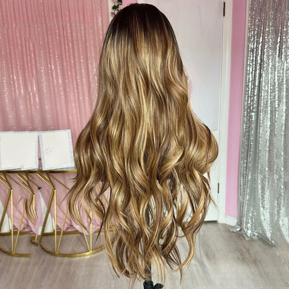 Body Wavy Brown Blonde Highlight Balayaga Glueless Ready To Wear 13x4 Silk Top Wigs Pre Plucked High Density 13x6 360 Lace Front Wigs for Women
