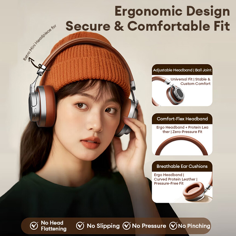 Original LenovoServices LE602 Head Mounted Wireless Earphones Over-ear Bluetooth 6.0 Headphones HIFI Stereo Music Ultra-Low Latency Game Sport Headset
