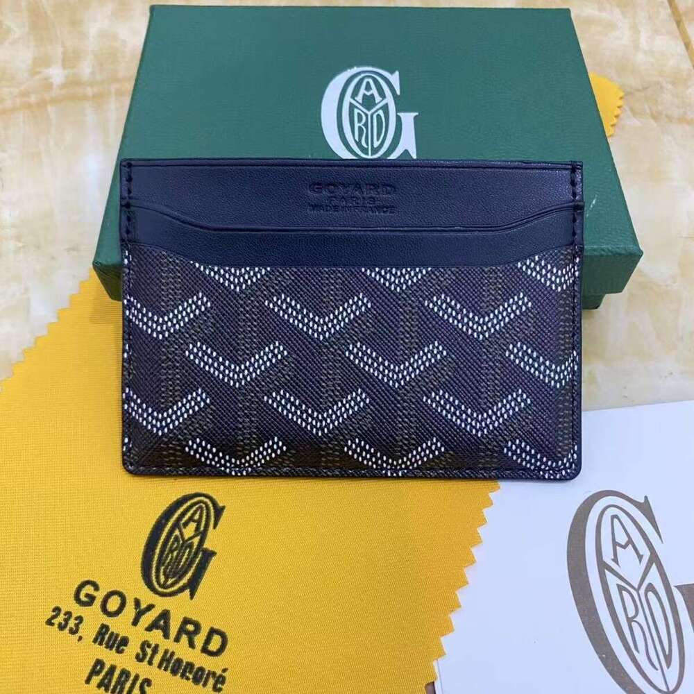 Thin Genuine Leather gyoared Dog Tooth Card Logo Holder for Men and Women, Classic Stylish Wallet Case with Secure Storage
