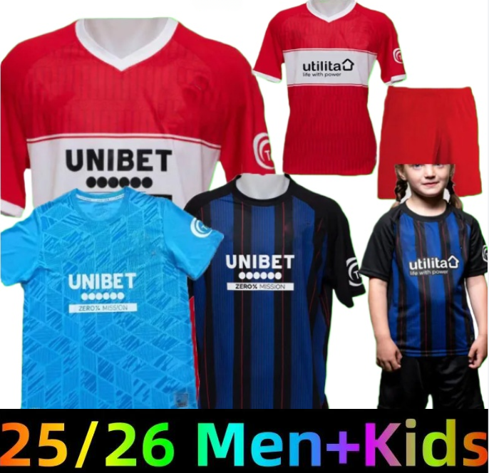 25 26 Middlesbrough Football Shirt Home Away Third 2025 2026 Tavernier Payero Howson Mcnair Bola Birmingham Soccer Jerseys Uniforms Mens Kids Kits