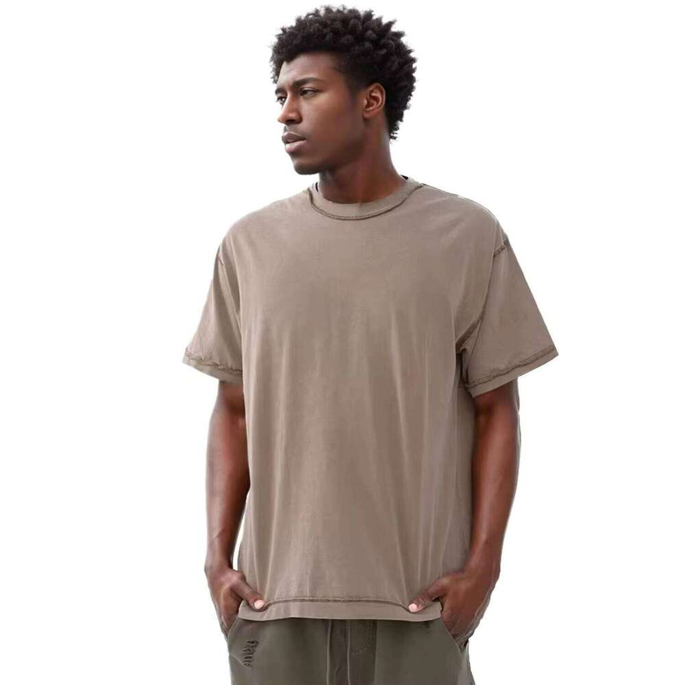 Designer Reverse Cut Unisex Luxury T-Shirt 100% Cotton Sweatshirt Oversized Streetwear Square Men's Acid Wash