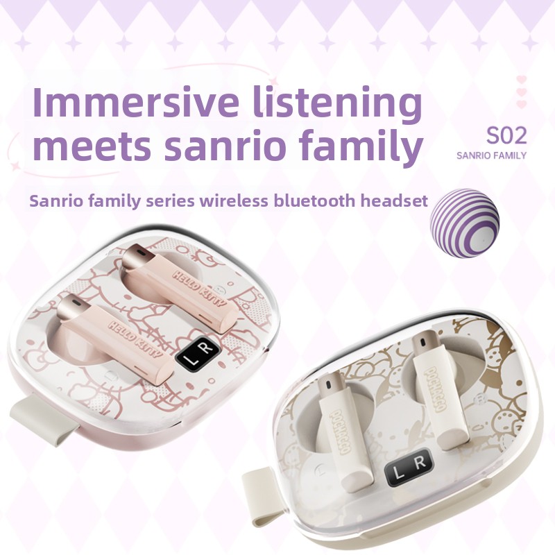 MINISO Sanrio joint Hello Kitty bluetooth headset hellokitty cute new wireless in-ear girls headset
