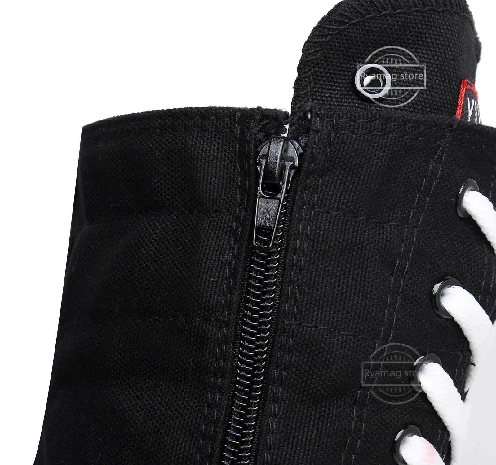 Boots Women Sneakers Canvas Casual High Top Shoes Long Boot LaceUp Zipper Comfortable Flat Boot Sneakers Tennis Feminino W250902