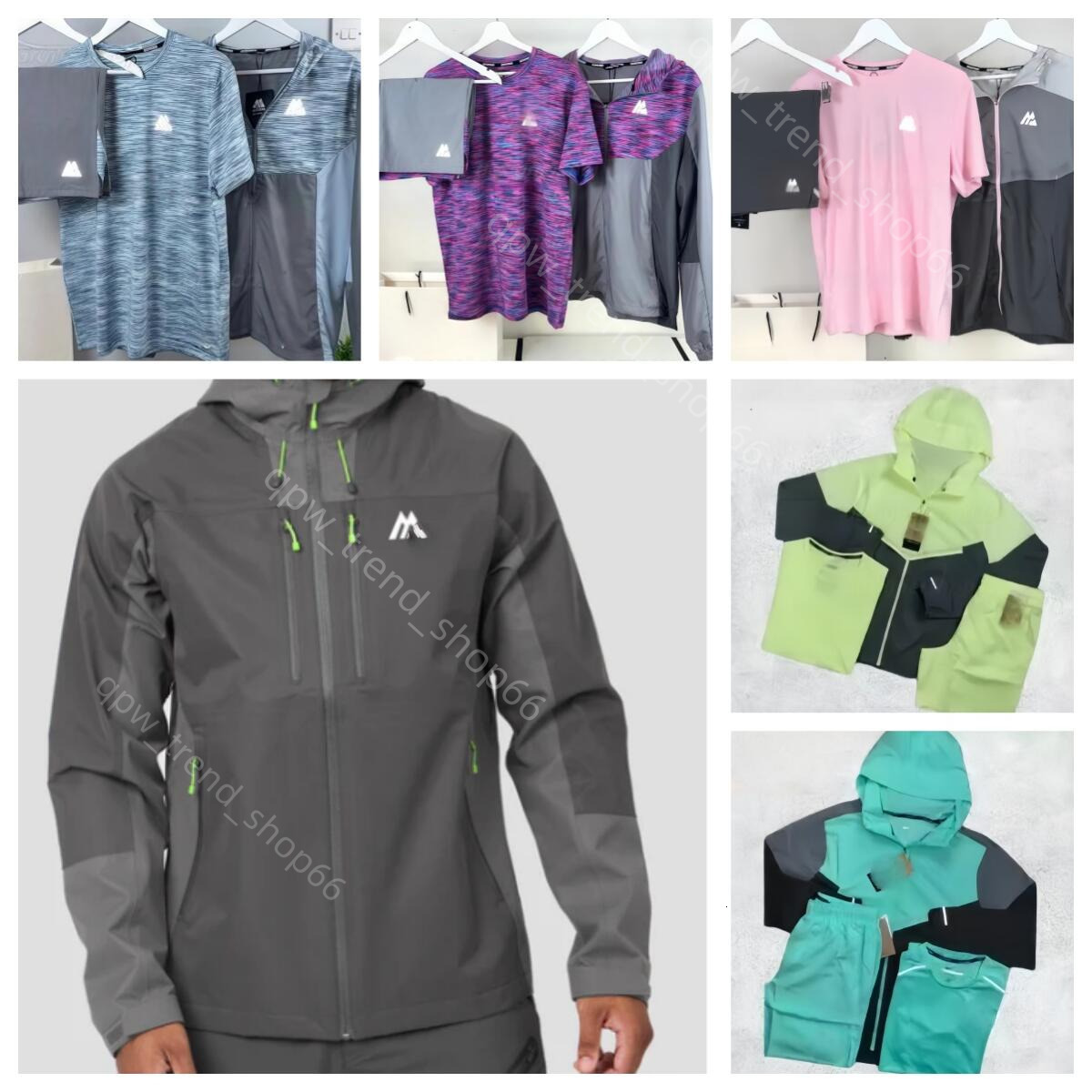 monterex tracksuit tech 3-piece set Mens tracksuit sports fiess jogging suits running shirts shorts quick dry sportswear gym t-shirt sweatpants European Sizes 443