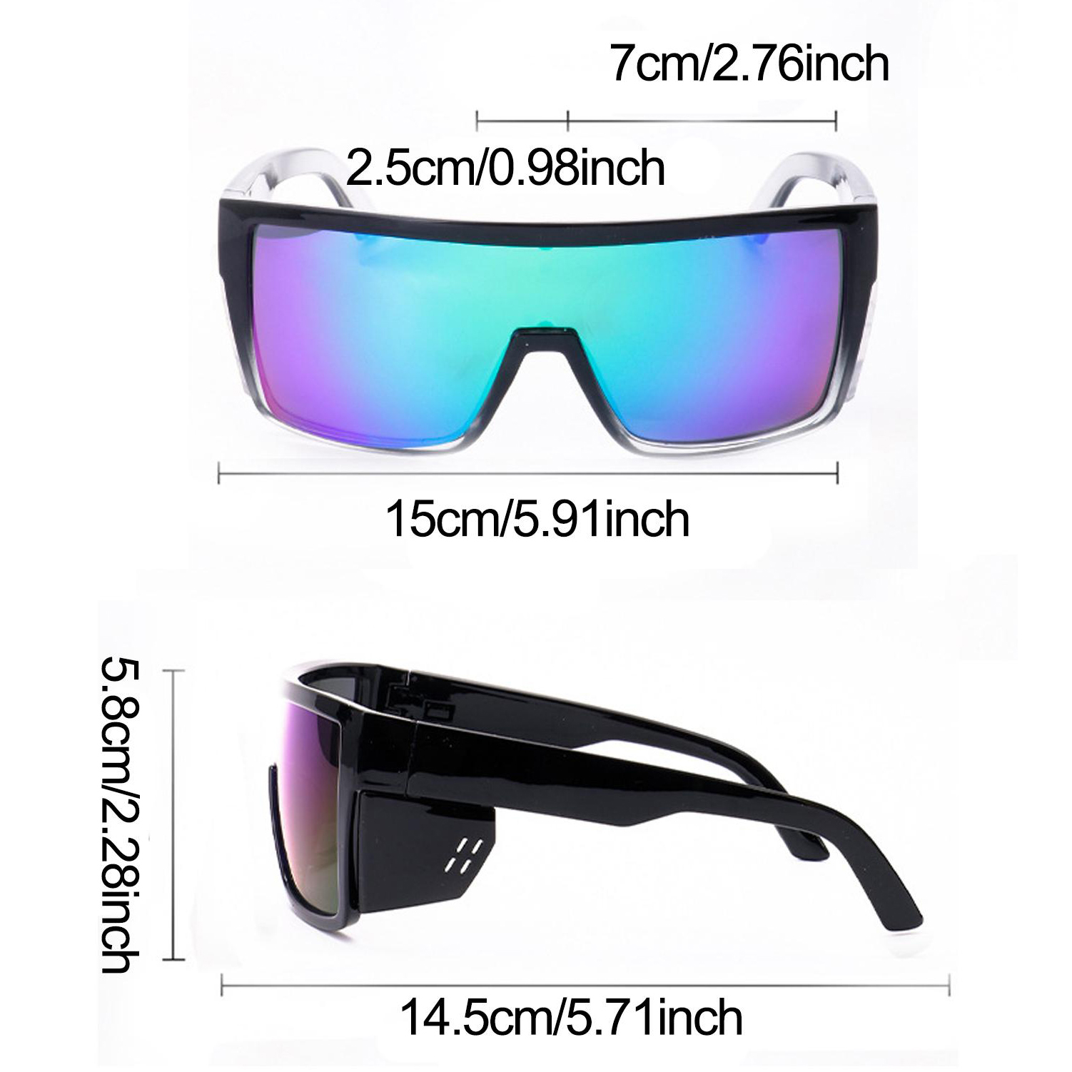 Safety Cycling Sunglasses Unisex Gradient Large Frame One Piece Lens Oversized One Piece Shield Shades UV400