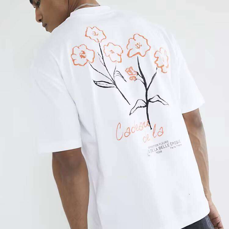 Heavyweight 100% Cotton Seven-Point T-Shirt Men's Casual Style Summer Hip-Hop Graphic Print Square Fit Blank Design