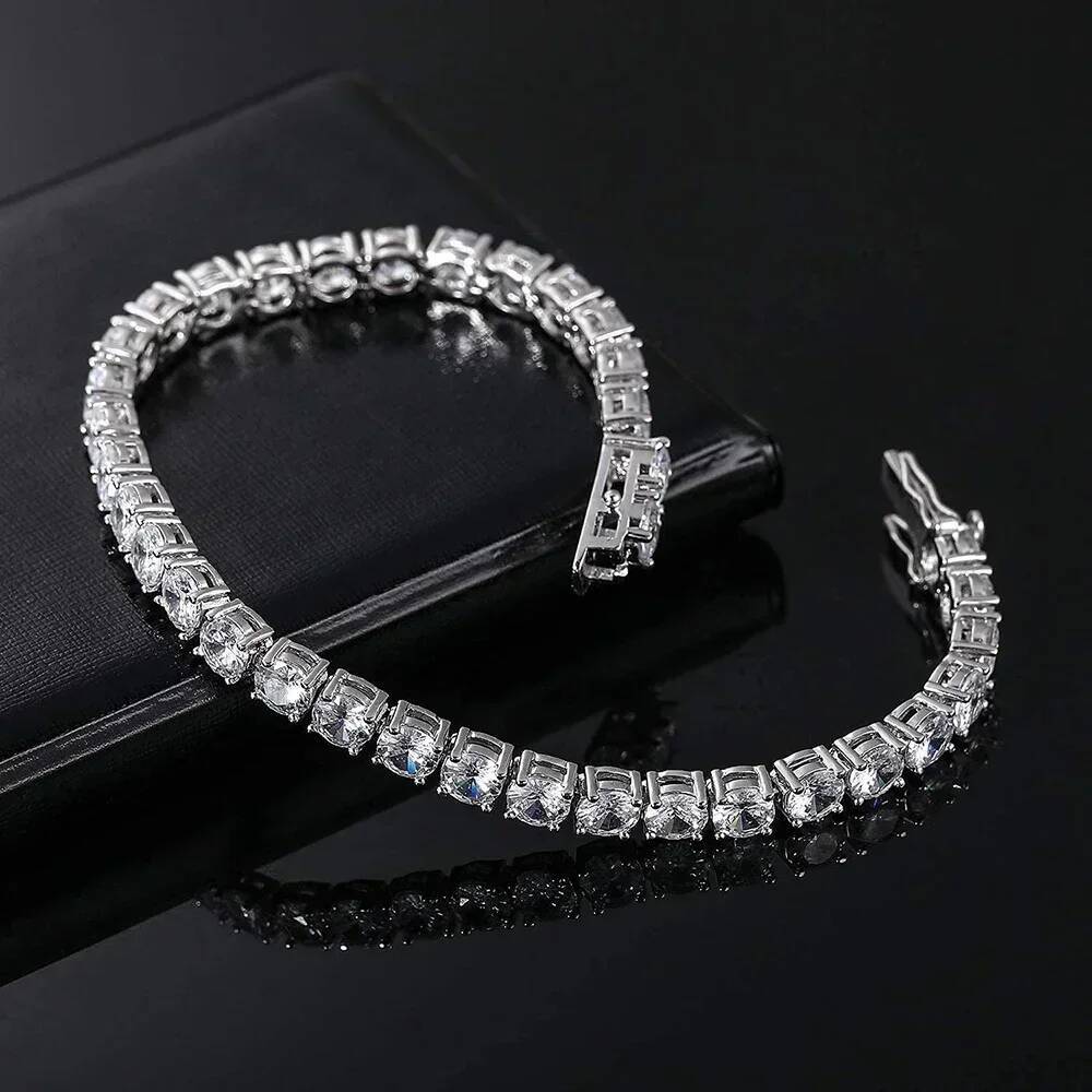 Real Moissanite Tennis Bracelet for Women Men 2565mm Lab Diamond Bangle with Certificates 925 Sterling Silver Fine Jewelry