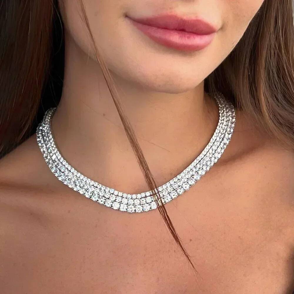 Gra Certified Full Moissanite Tennis Necklaces Bracelets For Women Men 100 S925 Silver 34565mm Lab Diamond Riviera Necklace