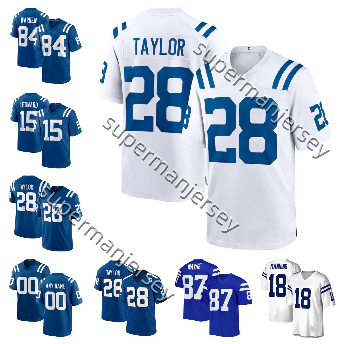 2025 Custom Football Jersey Riley Leonard Tyler Warren Reggie Wayne Daniel Jones Charvarius Ward Jonathan Taylor Alec Pierce Anthony Richardson Nelson Coltss