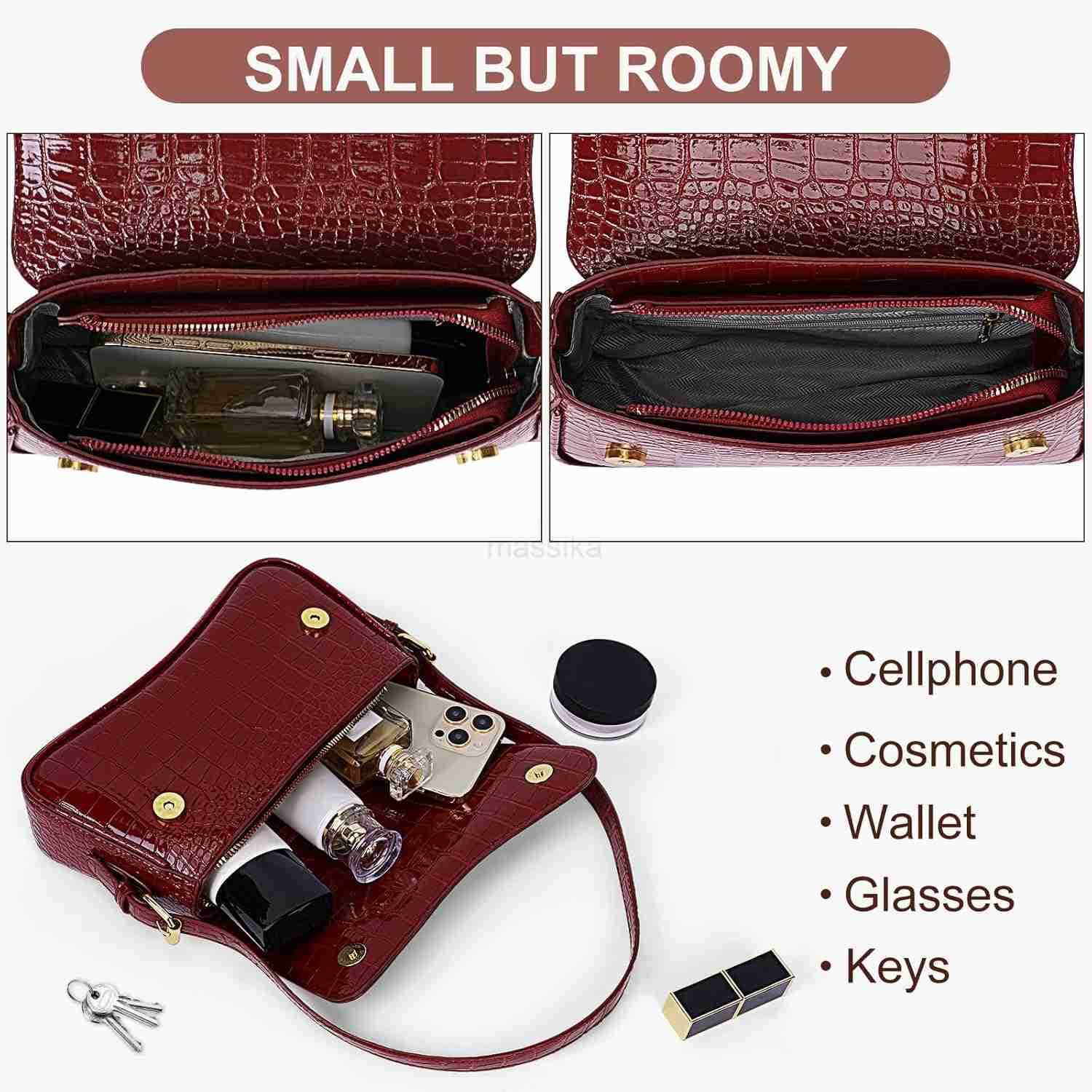 Small Shoulder Bag Y2K Purses for Women Crocodile Handbag Clutch Purse Classic Crossbody Bag Satchel Purse M250910