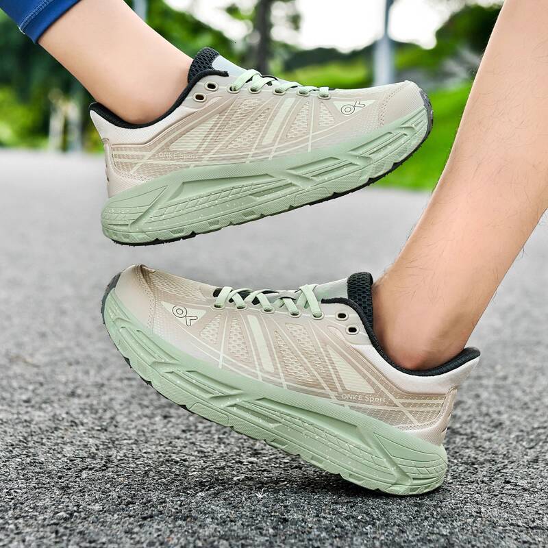 ONKE Autumn Breathable Lightweight Sports Men's Mesh Thick Sole Shock Absorption Wear-resistant Professional Running Shoes Women's Model