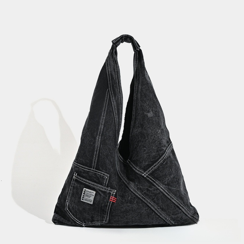autumn new washed denim bag with large capacity under the armpit for lazy people niche design versatile fashion handbag designer atmosphere shoulder b