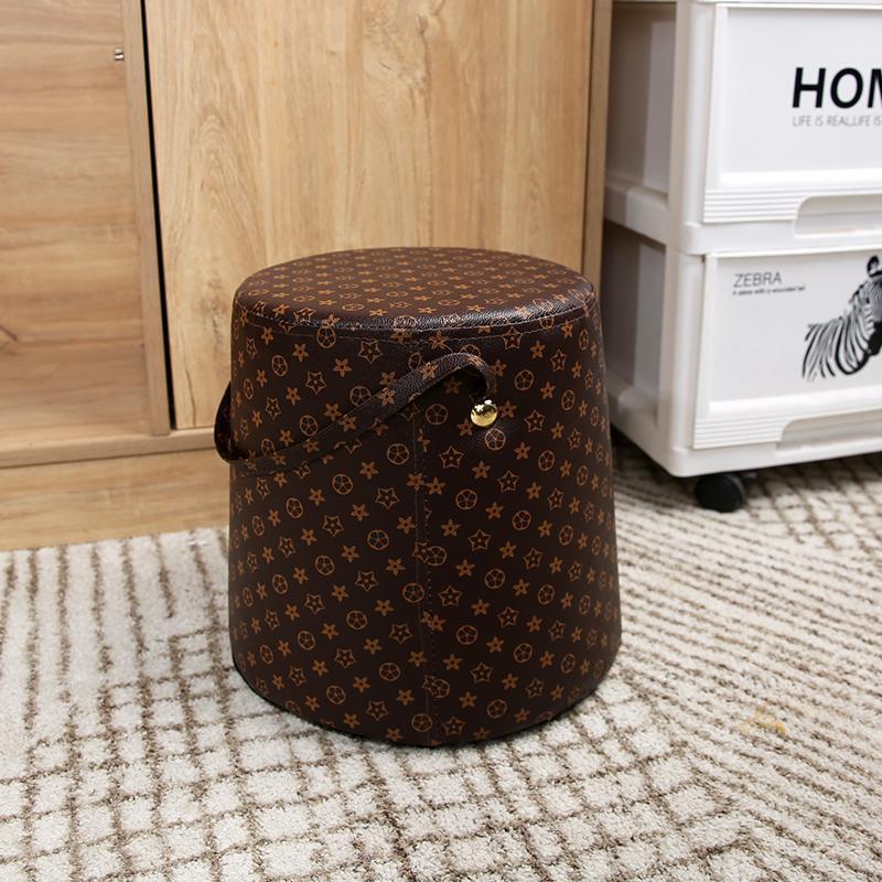Luxury Internet Celebrity Style Houndstooth Small Stool Light Handheld Home Living Room Solid Wood Modern Simple Adult Changing Stool 250721