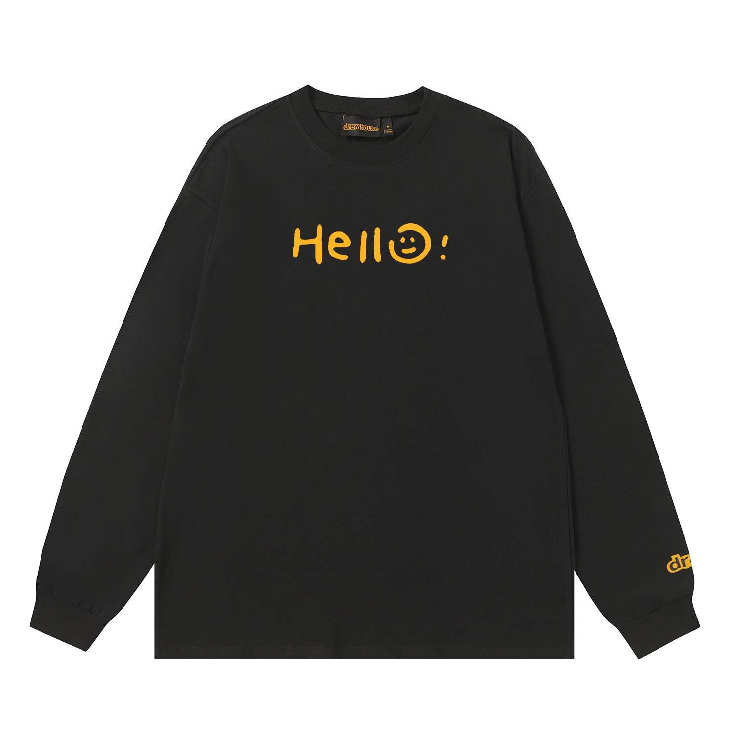 Drew House New drew Smiling face hello T Shirt Men's and Women's Long Sleeve Tshirt Designer Luxury